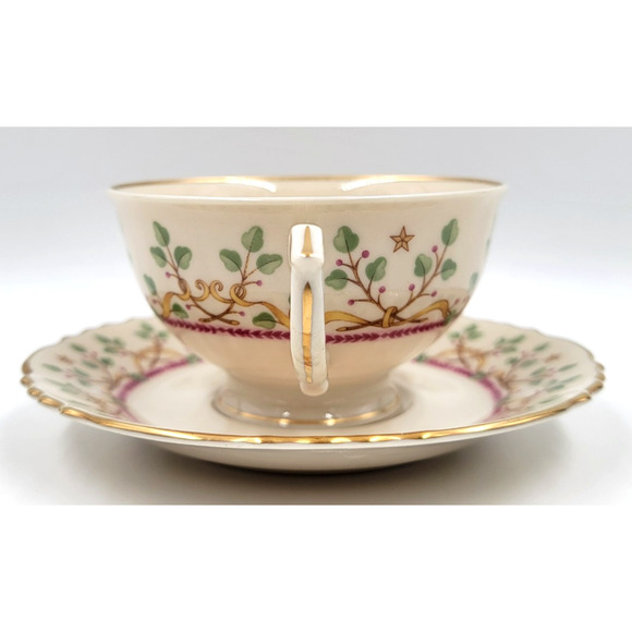 Syracuse Pendleton Federal Footed Cup And Saucer Gold Trim 1949 - 1966 Lot of 2 - Picture 7 of 13